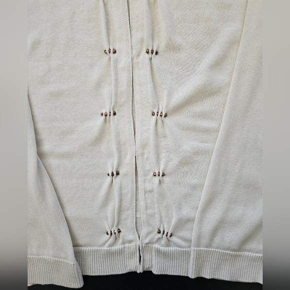 Coldwater Creek Silk Blend Cream Hook Closing Cardigan - Size XL - EUC - Picture 4 of 11